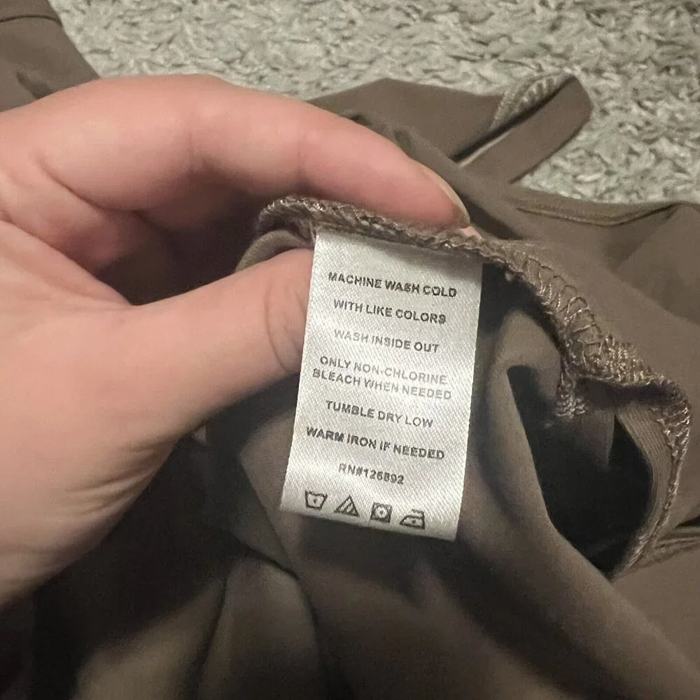 NWT Acacia Organic Cotton Brown 3/4 Sleeve V-Neck Knee Length Dress Womens sz M - Picture 4 of 4